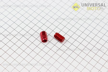 Ковпачок ніпелю "ШЕСТИГРАННИК", алюмінієвий, червоний 2 штуки. Китай (Різне / UM4094-V09)