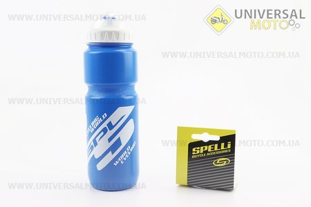 Фляга пластикова 800мл, з захисною кришкою, синьо-біла SWB-528-L. SPELLI (Велоаксесуари / UM4095-V44)