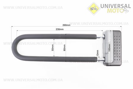 Замок протиугінний U-подібний 100x290 (50х230)мм, товщина скоби 13мм під ключ, чорно-сірий TY339D. Tonyon (Різне / UM4096-V05)