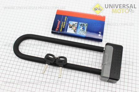 Замок протиугінний U-подібний 100x290 (50х230)мм, товщина скоби 13мм під ключ, чорно-сірий TY339D. Tonyon (Різне / UM4096-V05)