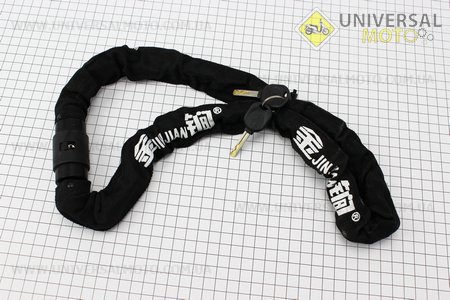 Замок протиугінний ланцюговий 1000х6мм під ключ, чорний 605. JINJIAN (Різне / UM4096-V14)