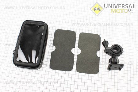 Тримач-чохол телефону (M) 140х75х30мм на кермо, сенсорна плівка, вологозахисний, швидкознімний, регульований PH-01. Китай (Різне / UM4096-V40)