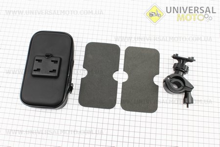 Тримач-чохол телефону (M) 140х75х30мм на кермо, сенсорна плівка, вологозахисний, швидкознімний, регульований PH-01. Китай (Різне / UM4096-V40)