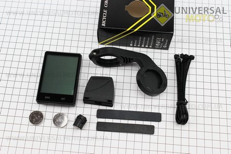 Велокомп'ютер 19-функцій, бездротовий, 2.8" дисплей з сенсорними кнопками управління, вологозахисний, чорний (без батарейок). Китай (Велоаксесуари / UM4096-V67)