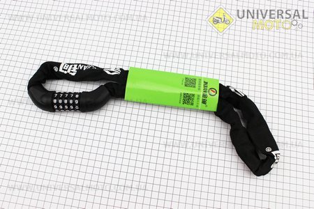 Замок протиугінний ланцюговий 1000х6мм з 5-ти значним кодом, чорний 601. JINJIAN (Різне / UM4096-V68)