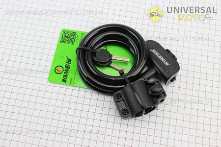 Замок протиугінний тросовий 1200х12мм під ключ, кріплення за трубу сидіння, 515. JINJIAN (Різне / UM4097-V31)