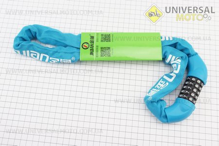 Замок протиугінний ланцюговий 1000х6мм з 5-ти значним кодом, блакитний 601. JINJIAN (Разное / UM4098-V18)