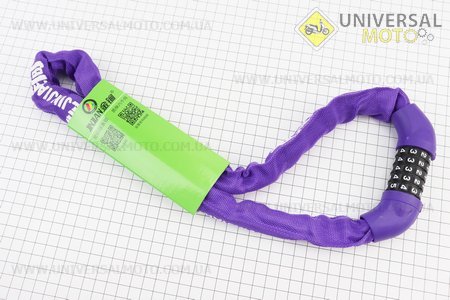 Замок протиугінний ланцюговий 1000х6мм з 5-ти значним кодом, фіолетовий 601. JINJIAN (Разное / UM4098-V20)