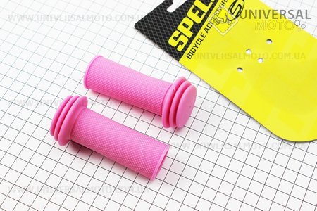 Рукоятки керма 85мм на дитячий велосипед комплект, рожеві SBG-688. SPELLI (Велозапчастини / UM4111-V08)