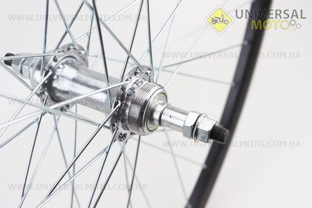 Колесо 28 "заднє обід алюмінієвий, втулка 14Gх36Н в зборі, під вільнобіг, кріплення гайка "GUAN JIN". Китай (Велоколеса / UM4116-V17)