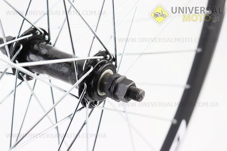 Колесо 28" переднє "крапля" обід алюмінієвий, втулка 14Gх36Н в зборі, кріплення гайка "GRAVITY". Китай (Велоколеса / UM4116-V82)