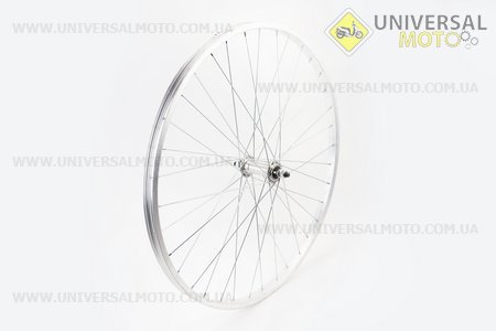 УЦІНКА вело Колесо 26" переднє МТВ обід алюмінієвий, втулка 14Gх36Н в зборі, міцна гайка (див. фото). Китай (Велоколеса / UM4117-V03)