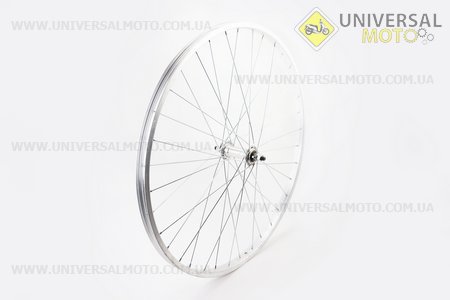 УЦІНКА вело Колесо 26" переднє МТВ обід алюмінієвий, втулка 14Gх36Н в зборі, міцна гайка (див. фото). Китай (Велоколеса / UM4117-V03)