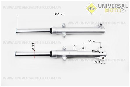 Амортизатор передний левый + правый комплект 2 штуки . Китай (Мопед Viper Sport50 / UM5010-V29)