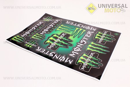 Наклейки на планшете "Monster energy", 13шт разных