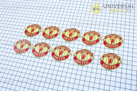 Наклейка "FC Manchester United" 10 штук 4,5х4,5, 5900. Китай (Полиграфия / UM5021-V94)