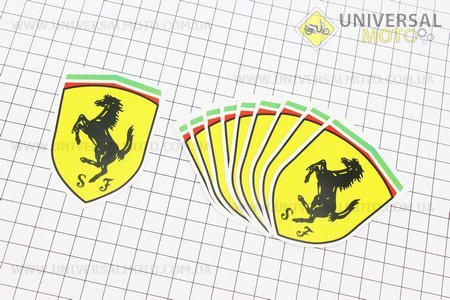 Наклейка "Ferarri" 10 штук 6х7,5, 0242. Китай (Полиграфия / UM5021-V96)