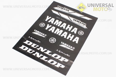 Наклейки на планшете "Yamaha/Dunlop" черные набор 11 штук 23х32, 5997. Китай (Полиграфия / UM5022-V41)