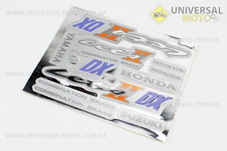 Наклейки на планшете "AutoSport" серебро набор 10шт 22х17, 0011