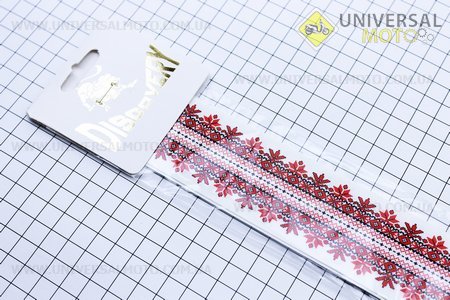 Наклейка "ВЫШИВАНКА" лентой 4x100см, узор "линии" красный, 8шт