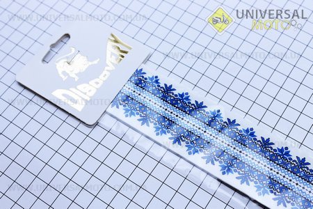 Наклейка "ВЫШИВАНКА" лентой 4x100см, узор "линии" синий, 8шт