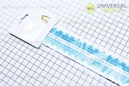 Наклейка "ВЫШИВАНКА" лентой 4x100см, узор "линии" голубой, 8шт