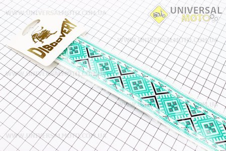 Наклейка "ВЫШИВАНКА" лентой 4x100см, узор "ромб" зеленый, 8шт