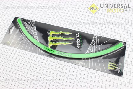 Наклейка глянцева на 2 диска колеса 18 "комплект ЗЕЛЕНИЙ, тип 1. monster (Поліграфія / UM5023-V00)