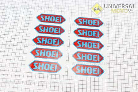 Наклейка "SHOEI" 10 штук 3,5х9. Китай (Наклейка / UM5023-V38)