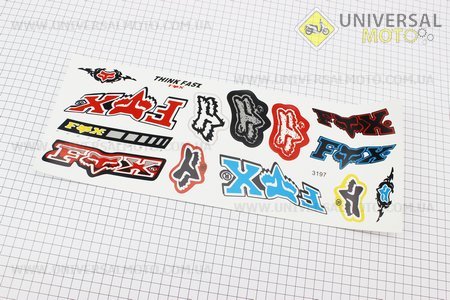 Наклейки на планшете "FOX" набор 14 штуки 41х15,5, 3197. Китай (Наклейка / UM5023-V49)