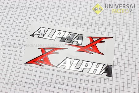 Наклейка "Мопед Alpha" на пластик боковой лев, прав, комплект 2 штуки (22х6см). Китай (Наклейка / UM5023-V60)