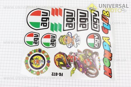 Наклейки набір 15шт "MOTORSPOTR" FG-072 (25х30см). Китай (Поліграфія / UM5024-V83)