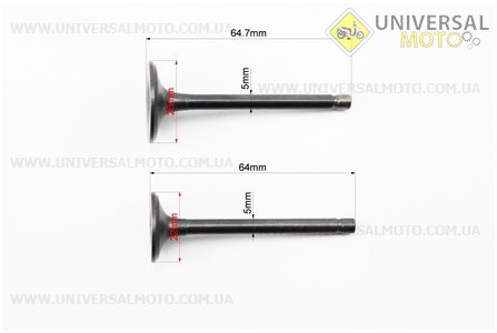 Клапан впускний, випускний (немагнітний) комплект YBR125. JINLONGLIAN (Запчастини на мотоцикл Yamaha YBR125 / UM5060-V88)