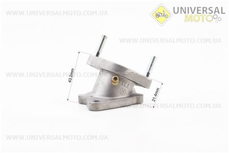 Kinlon JL150-70C Патрубок карбюратора (метал) "високий". Китай (Запчастини на мотоцикл Loncin / UM5070-V49)