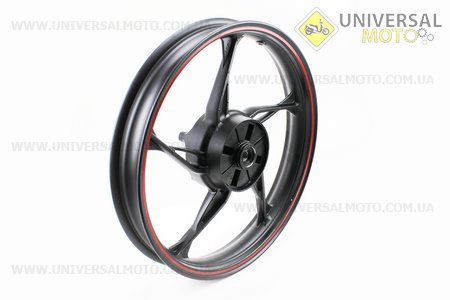 Loncin- JL200 - 68A Диск задній литий 2,15-17 ", чорний з червоною смугою (вісь 15мм). Китай (Запчастини на мотоцикл Loncin / UM5070-V59)