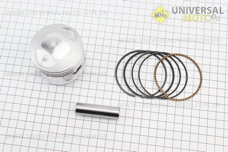 Loncin-LX200GY-3 Поршневий комплект (поршень, кільця, палець) CG200см.куб. 63мм STD (висота 49,5мм, палець 15мм) (без стопорних кілець). Loncin (Запчастини на мотоцикл з двигуном CG / UM5072-V12)