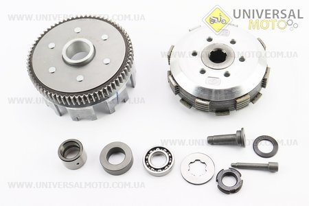 Loncin- LX250GY-3 Зчеплення, маховик у зборі (6 болтів, маховик 68 зуб.) + 7 деталей CB-200/250см.куб.. Китай (Запчастини на мотоцикл з двигуном CB / UM5072-V82)