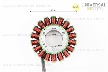 Loncin- LX300-6 Статор магнето (генератора) (18 котушок роз'єм "мама 3 + 2"), 300cм3. Китай (Запчастини на мотоцикл з двигуном CG / UM5072-V95)