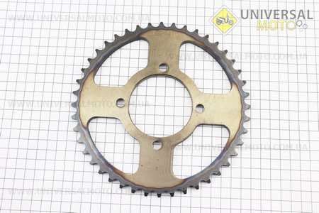 Зірка задня RS125 - 428-44T - d = 64; 4 отвори * 80мм Loncin- JL200-10. Crocodil (Запчастини на мотоцикл Yamaha YBR125 / UM5073-V21)