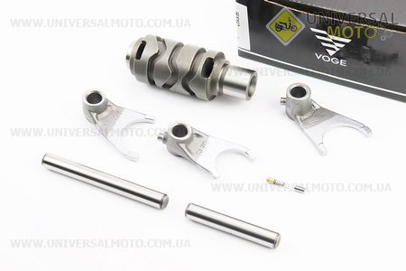 Loncin- LX300-6H 300AC Вал КПП + вилка перемикання передач комплект 3шт + вал 2шт. VOGE (Запчастини на мотоцикл Loncin / UM5073-V27)