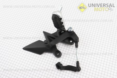 Loncin- LX300-6 Підніжка передня ліва з ричагом КПП. Китай (Запчастини на мотоцикл Loncin / UM5073-V87)