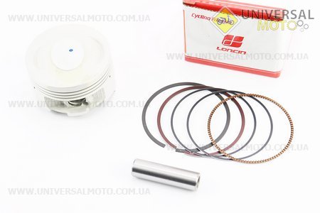 Kinlon JL150-70C Поршневий комплект (поршень, кільця, палець) CG150см.куб. 62мм STD (висота 38,5мм, палець 13мм) (без стопорних кілець). Loncin (Запчастини на мотоцикл з двигуном CG / UM5073-V95)