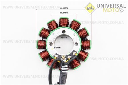 Loncin- LX250GY-3 Статор магнето (генератора) (12 котушок "5 проводів"). Loncin (Запчастини на мотоцикл з двигуном CB / UM5074-V08)