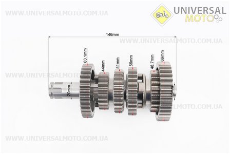 Loncin- JL200-68A Коробка передач (два вали з шестернями) СВВ-200cм3. Loncin (Запчастини на мотоцикл з двигуном CB / UM5074-V80)