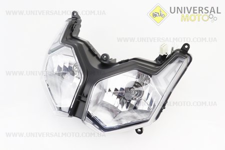 Loncin- LX300GY-A Фара передня в зборі. Китай (Запчастини на мотоцикл Loncin / UM5075-V28)