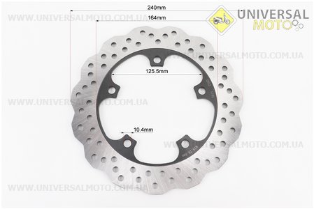 Loncin- LX650DS/LX650-2A Диск гальмівний задній D-240мм. Китай (Запчастини на мотоцикл Loncin / UM5075-V29)
