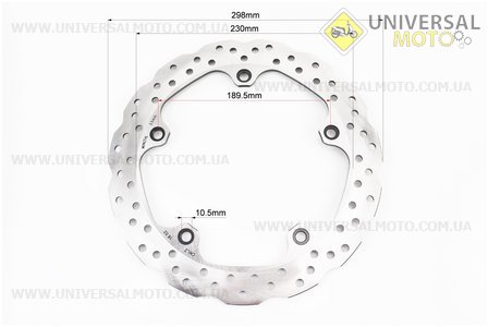 Loncin- LX650DS/LX650-2A Диск гальмівний передній D-298мм. Китай (Запчастини на мотоцикл Loncin / UM5075-V30)