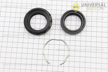 Loncin- LX300-6H 300DS Сальник передніх амортизаторів 35*48*11 + сальник-пильник 35*48,2*15 + скоба, комплект. Китай (Запчастини на мотоцикл Loncin / UM5075-V92)