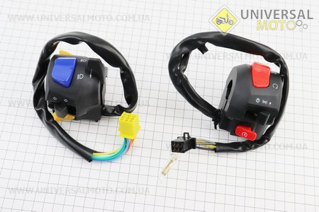 Блок кнопок на руле правый, левый комплект 2 штуки (фишки "мама"). Viper (Мотоцикл Viper V150A / UM5080-V04)