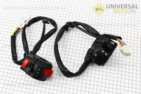 Блок кнопок на кермі правий, лівий комплект 2шт (фішки "папа"). Китай (Viper-Запчастини на мотоцикл Viper V150A / UM5080-V61)